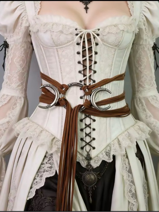 Beuniqboutique Accessories - Boho Brown Moon Belt Celestial Wrap Waist Tie Renaissance Fairycore